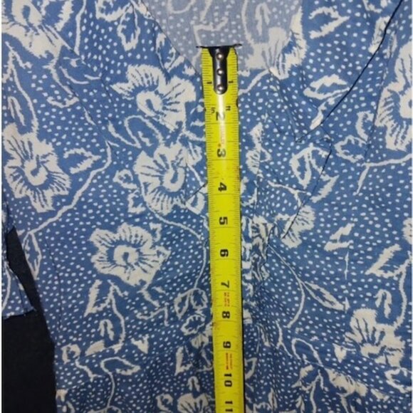 Paige Women Blue Cayenne V-Neck Ruffle Top Size S - Picture 4 of 7